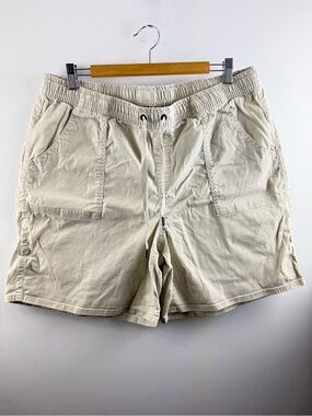 L.L. Bean Tencel Cotton Pull-On Utility Shorts Beige Khaki XL